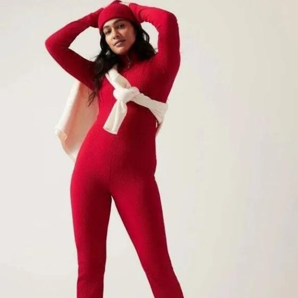 SALE! NWT Athleta Alicia Keys Goddess Bodysuit in Tropical Red - Size M - Picture 1 of 8